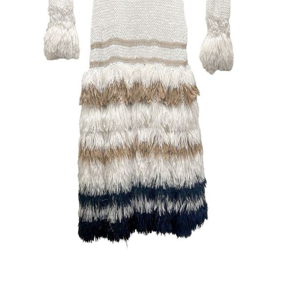 NWT Andreeva Brown Sundown Handmade Knit Midi Dress in Cream Multi Size M - Picture 10 of 13